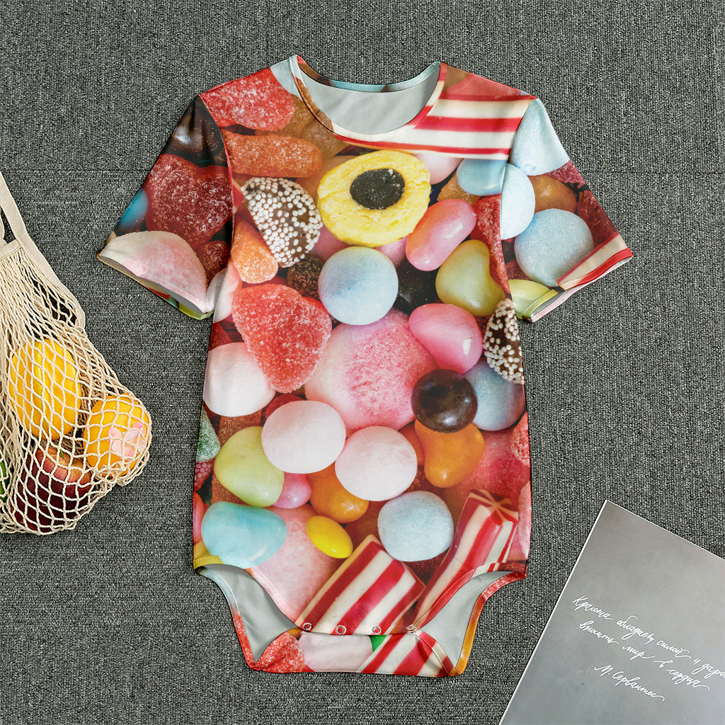 Colorful Candy And Jelly Print Men's Bodysuit