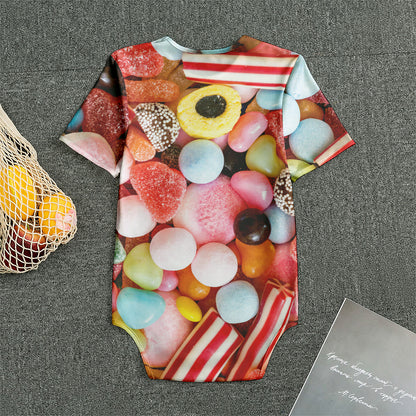 Colorful Candy And Jelly Print Men's Bodysuit