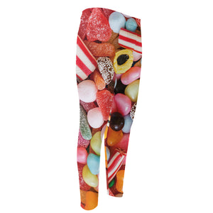 Colorful Candy And Jelly Print Men's Compression Pants