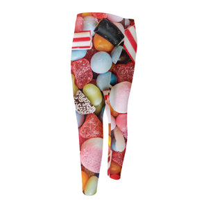 Colorful Candy And Jelly Print Men's Compression Pants