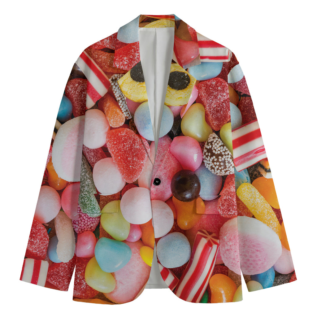 Colorful Candy And Jelly Print Men's Cotton Blazer