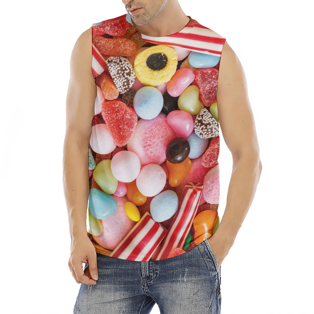 Colorful Candy And Jelly Print Men's Fitness Tank Top