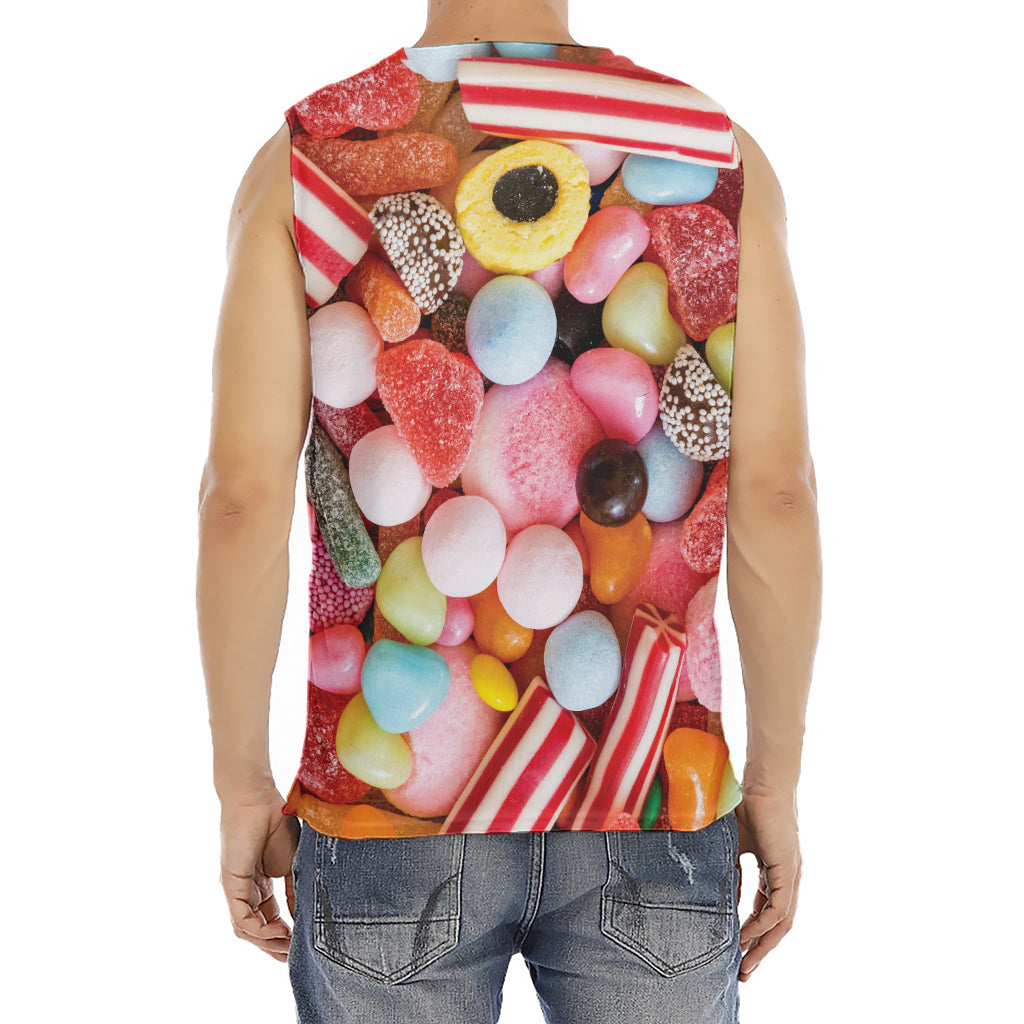 Colorful Candy And Jelly Print Men's Fitness Tank Top