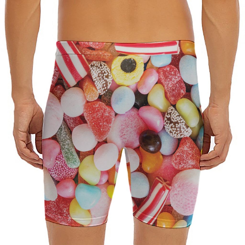 Colorful Candy And Jelly Print Men's Long Boxer Briefs