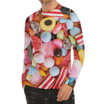 Colorful Candy And Jelly Print Men's Long Sleeve Rash Guard