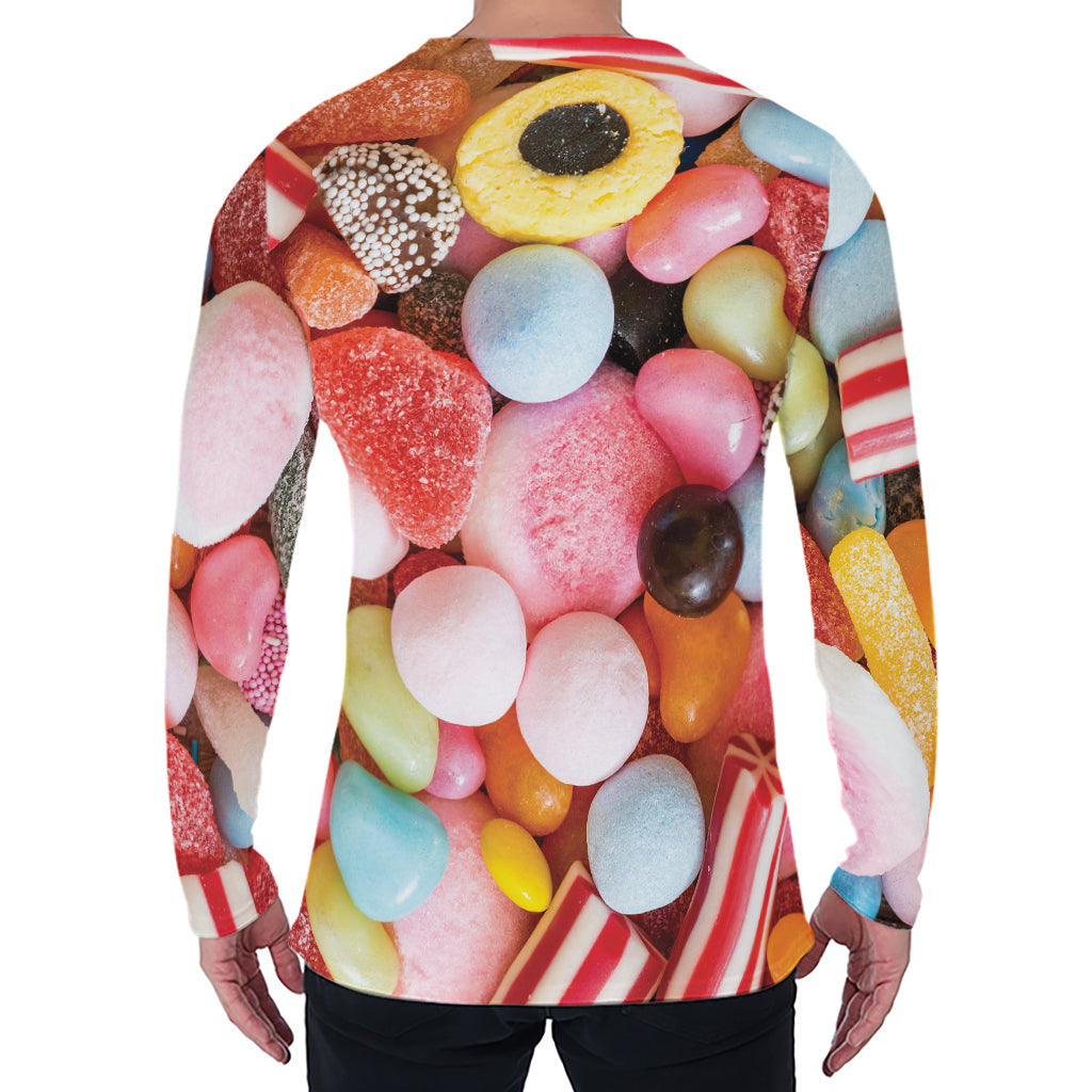 Colorful Candy And Jelly Print Men's Long Sleeve T-Shirt