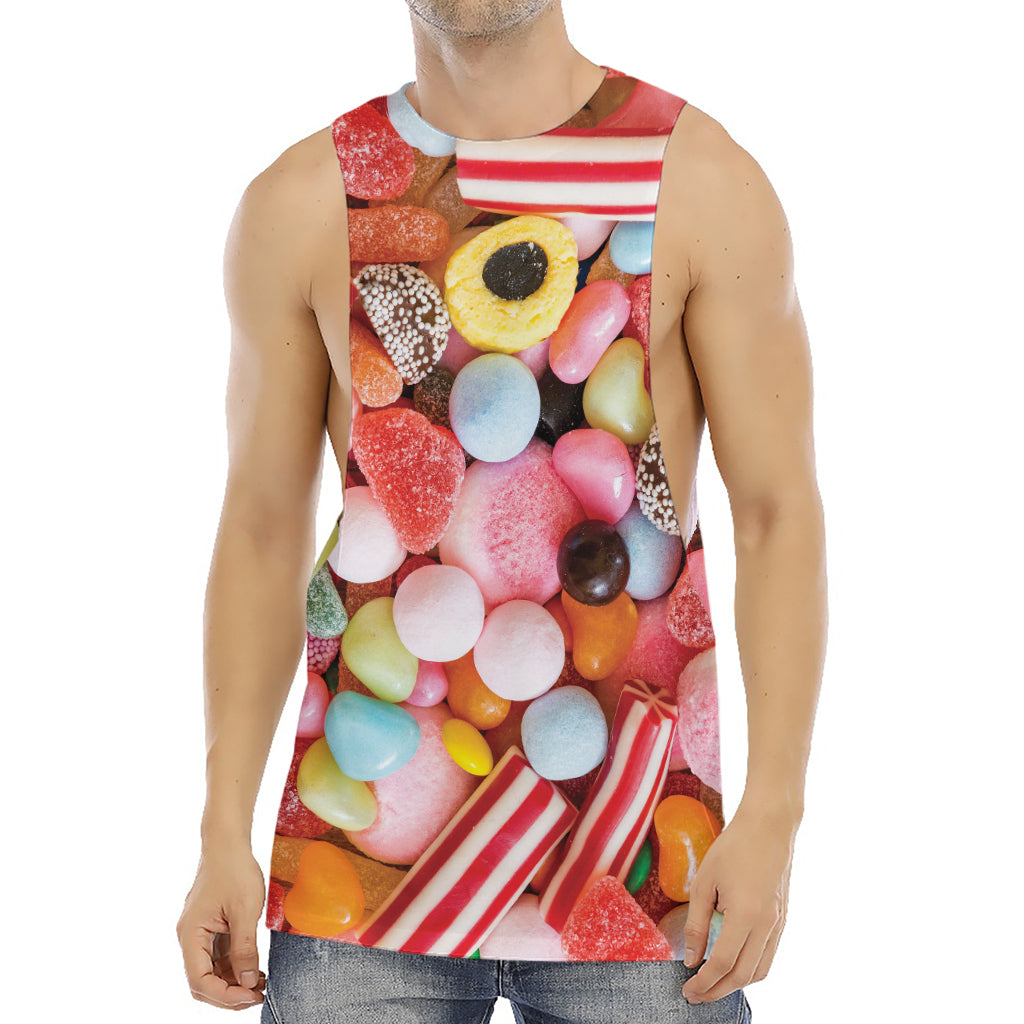 Colorful Candy And Jelly Print Men's Muscle Tank Top