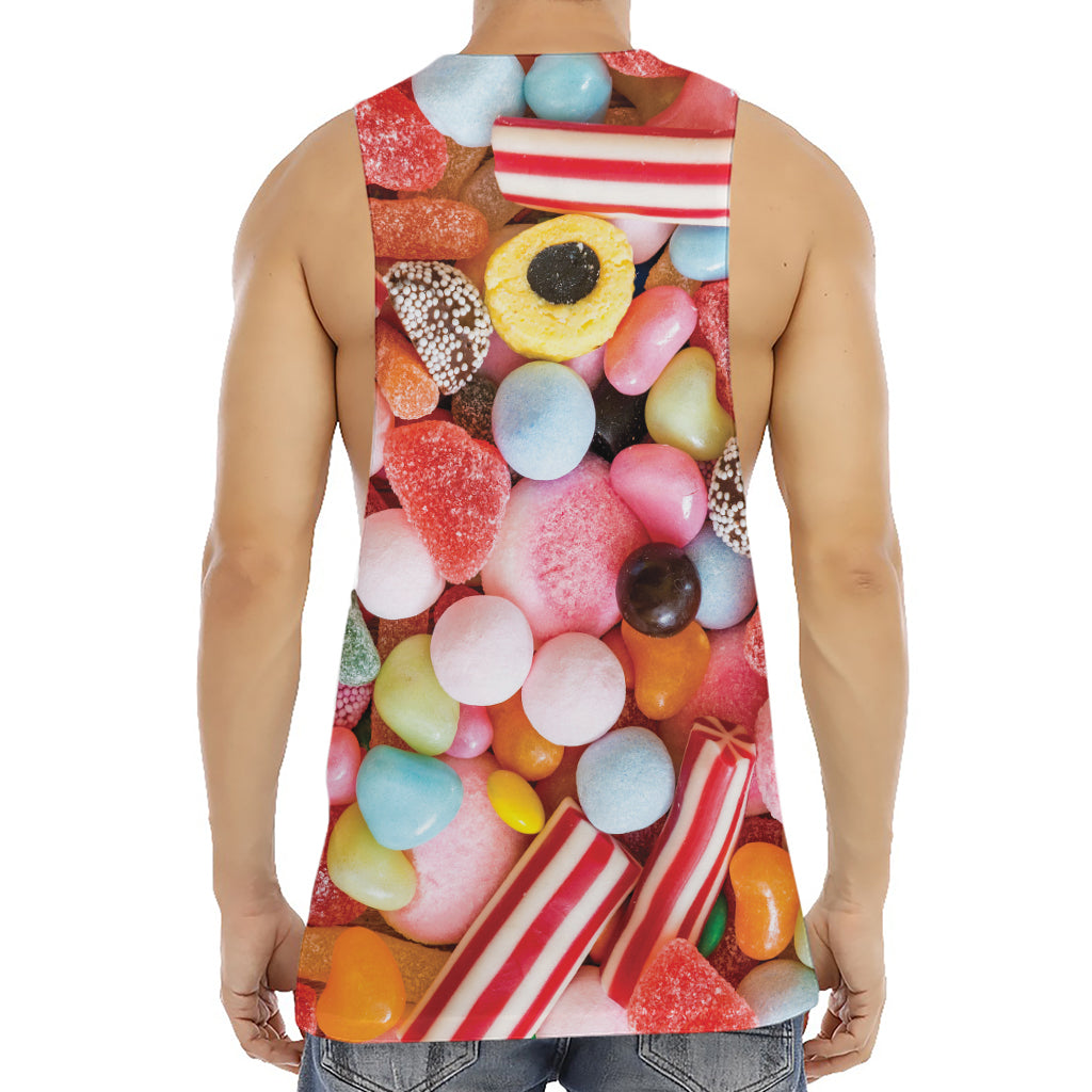 Colorful Candy And Jelly Print Men's Muscle Tank Top
