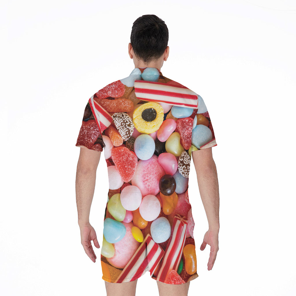Colorful Candy And Jelly Print Men's Rompers