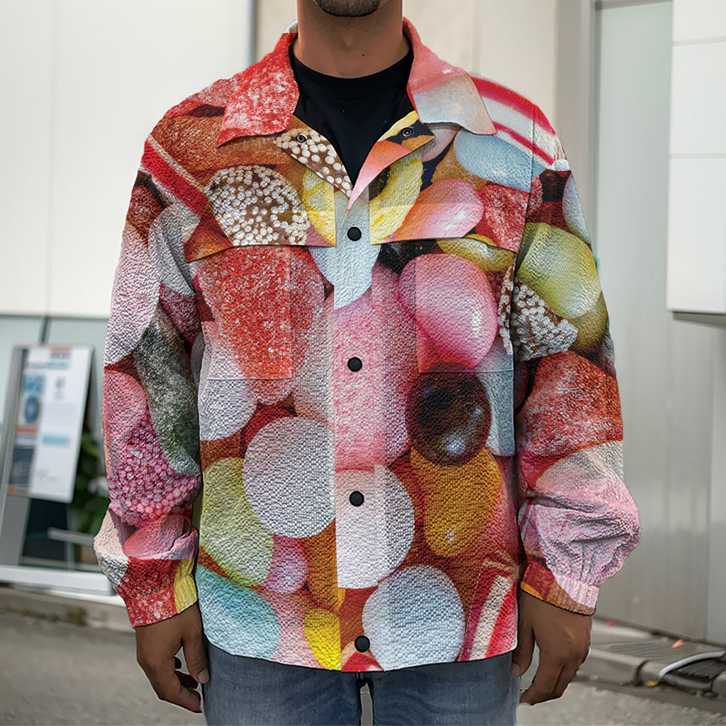 Colorful Candy And Jelly Print Men's Shirt Jacket