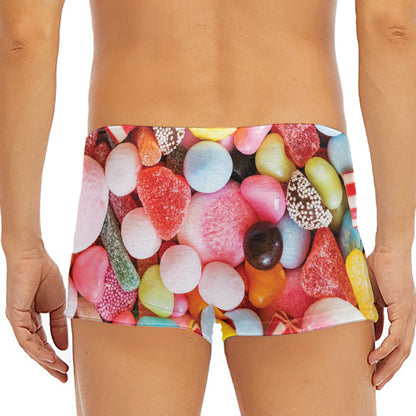 Colorful Candy And Jelly Print Men's Short Boxer Briefs