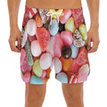 Colorful Candy And Jelly Print Men's Split Running Shorts