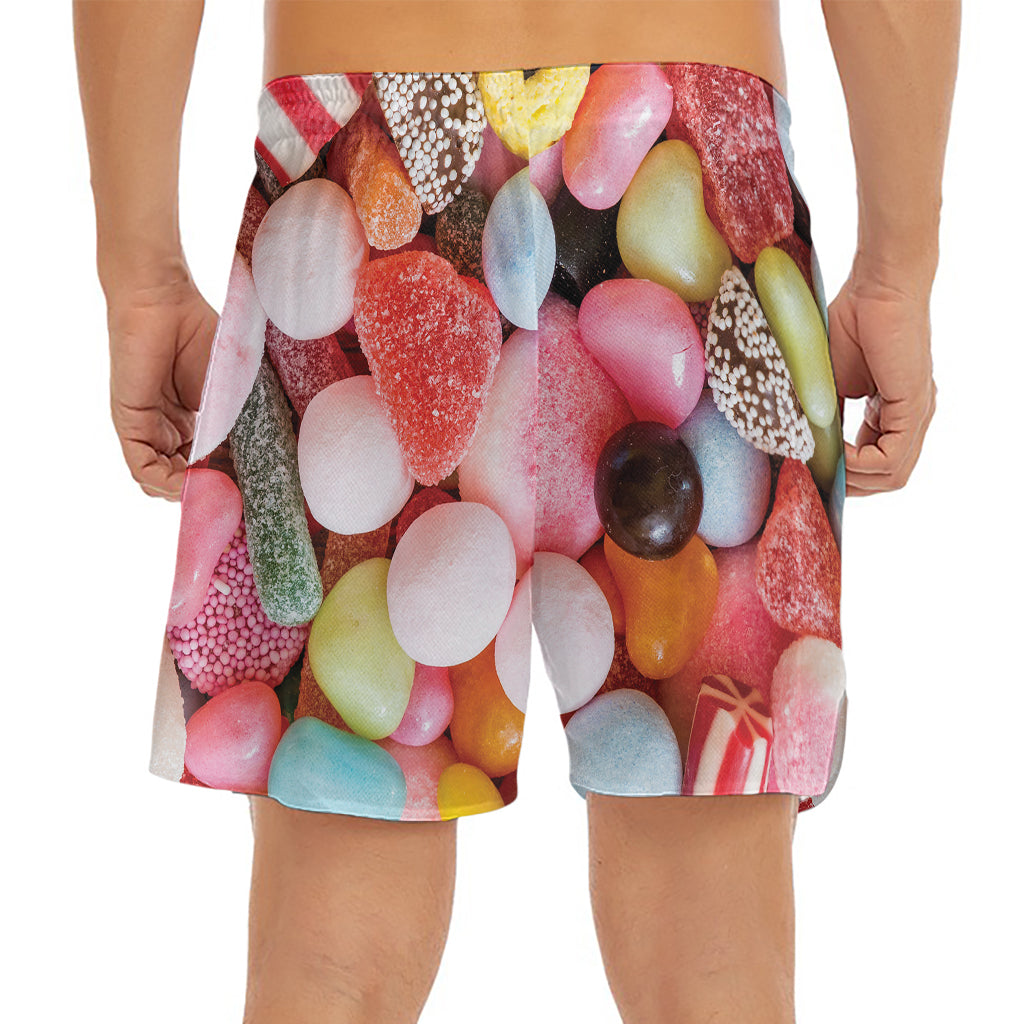 Colorful Candy And Jelly Print Men's Split Running Shorts