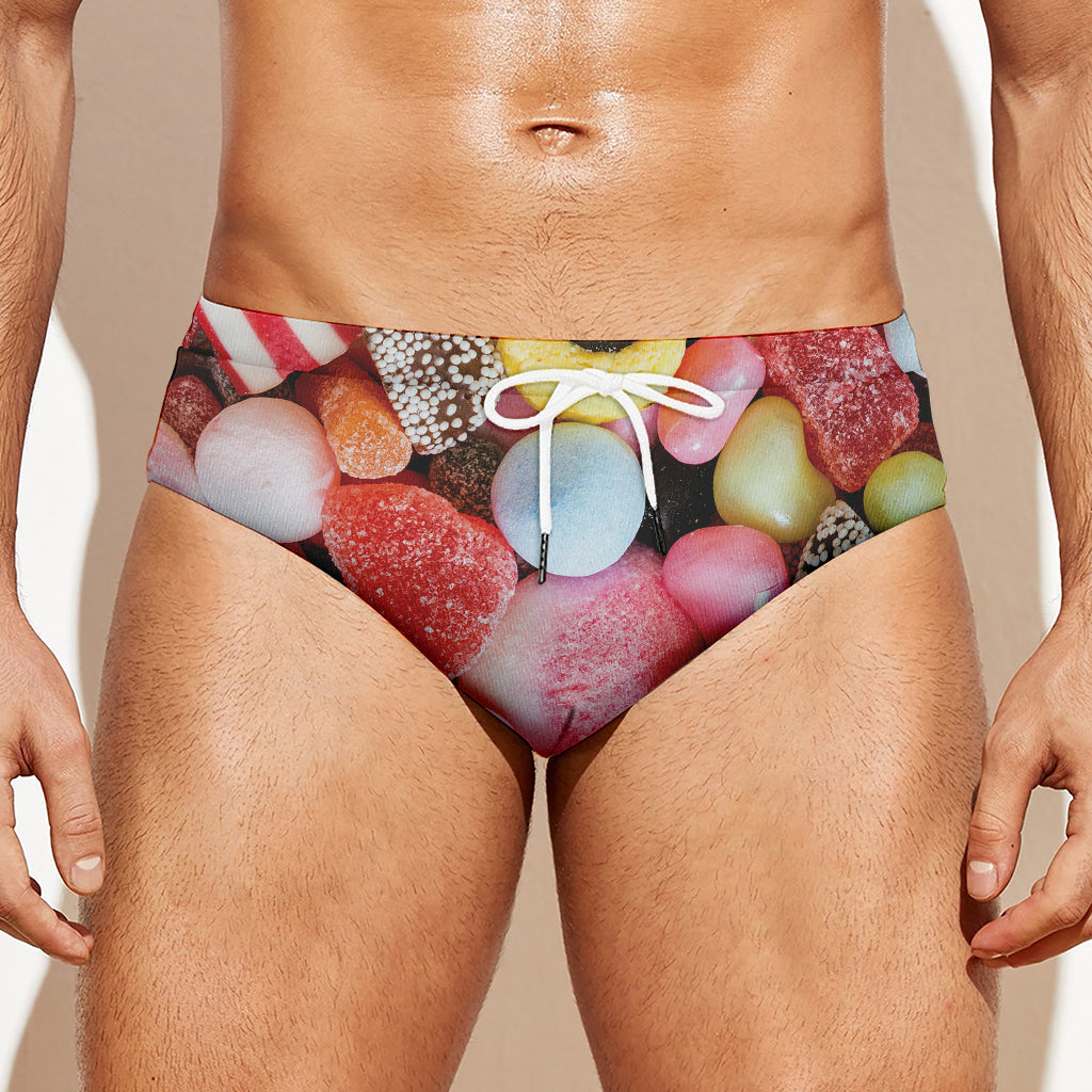 Colorful Candy And Jelly Print Men's Swim Briefs