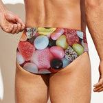 Colorful Candy And Jelly Print Men's Swim Briefs