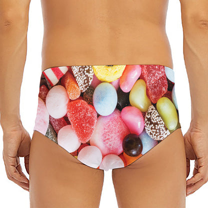 Colorful Candy And Jelly Print Men's Triangle Swim Briefs