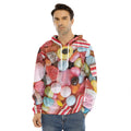 Colorful Candy And Jelly Print Men's Velvet Pullover Hoodie