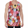 Colorful Candy And Jelly Print Men's Velvet Tank Top