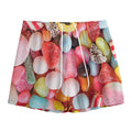 Colorful Candy And Jelly Print Mesh Shorts
