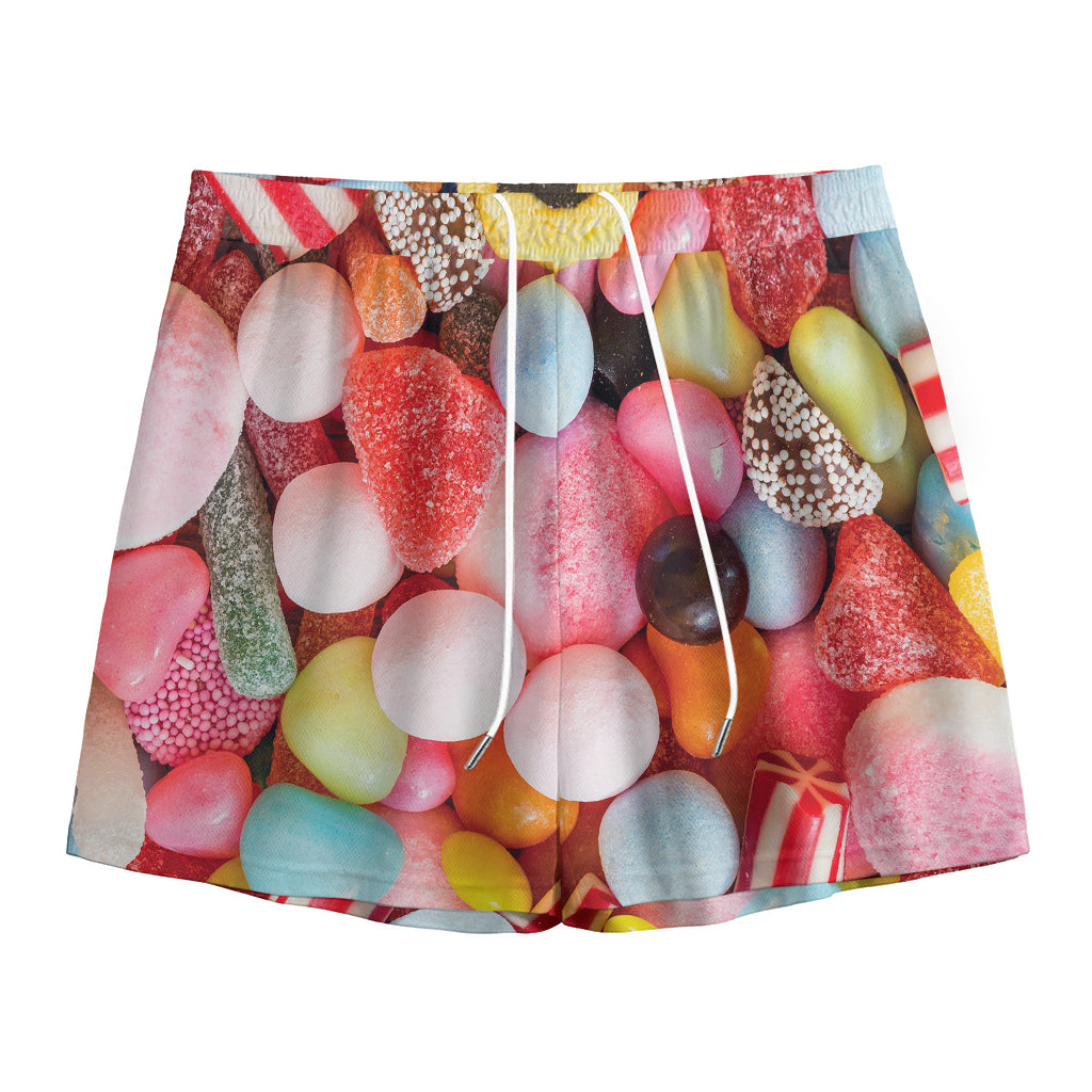 Colorful Candy And Jelly Print Mesh Shorts