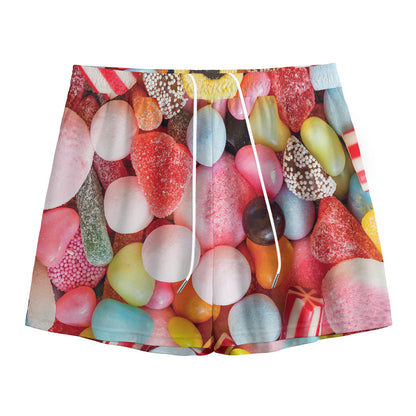 Colorful Candy And Jelly Print Mesh Shorts