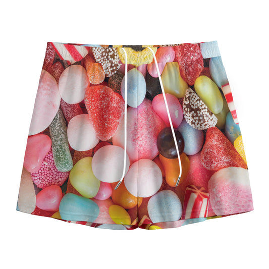 Colorful Candy And Jelly Print Mesh Shorts