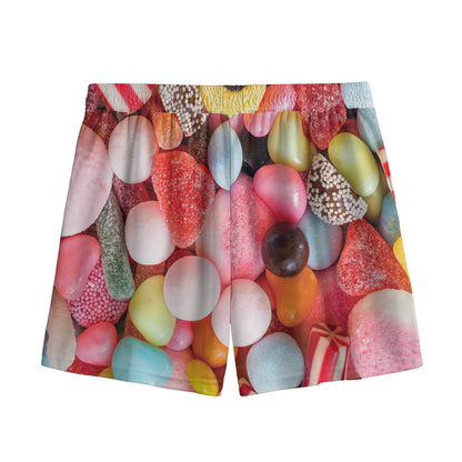 Colorful Candy And Jelly Print Mesh Shorts