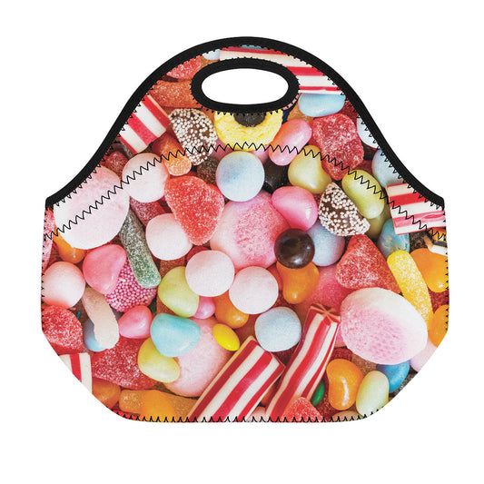 Colorful Candy And Jelly Print Neoprene Lunch Bag