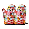 Colorful Candy And Jelly Print Oven Mitts