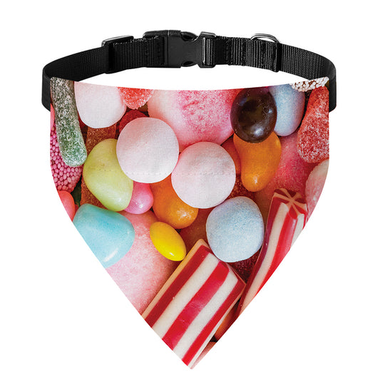 Colorful Candy And Jelly Print Over The Collar Dog Bandana