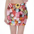 Colorful Candy And Jelly Print Pencil Mini Skirt
