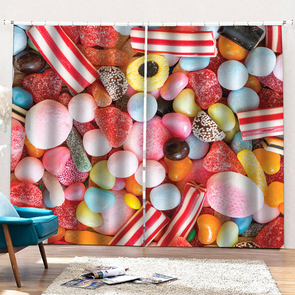 Colorful Candy And Jelly Print Pencil Pleat Curtains