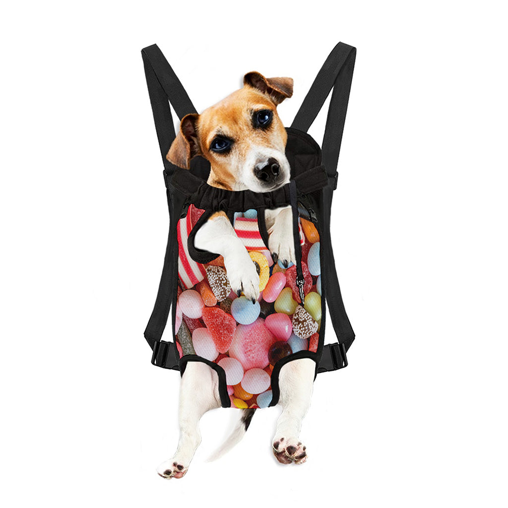 Colorful Candy And Jelly Print Pet Carrier Backpack
