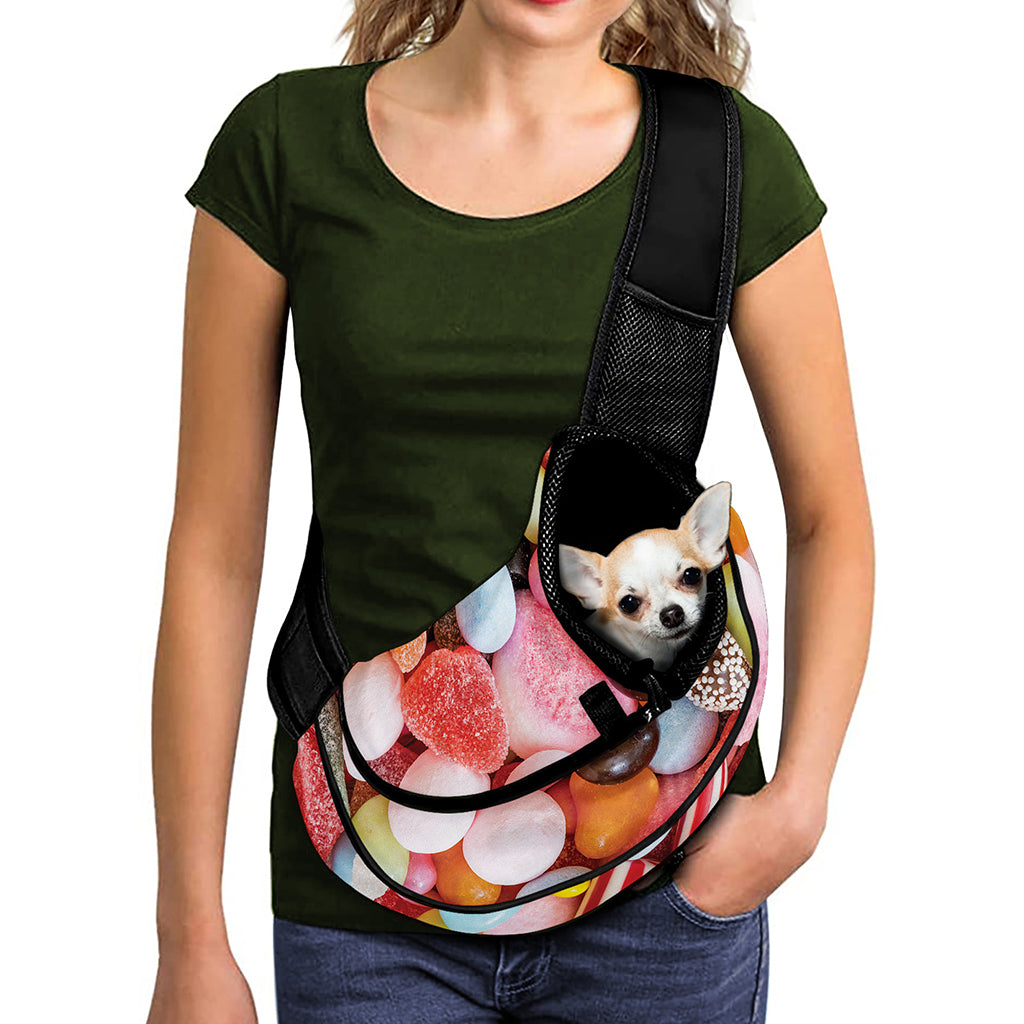 Colorful Candy And Jelly Print Pet Sling Carrier