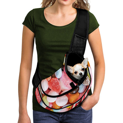 Colorful Candy And Jelly Print Pet Sling Carrier
