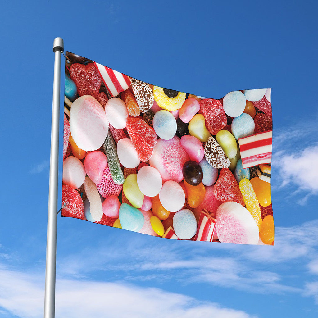Colorful Candy And Jelly Print Polyester Flag