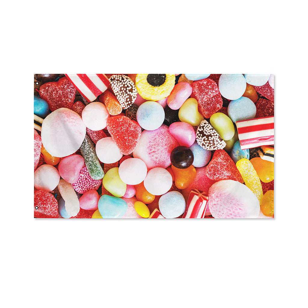 Colorful Candy And Jelly Print Polyester Flag