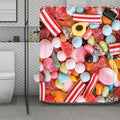 Colorful Candy And Jelly Print Polyester Shower Curtain