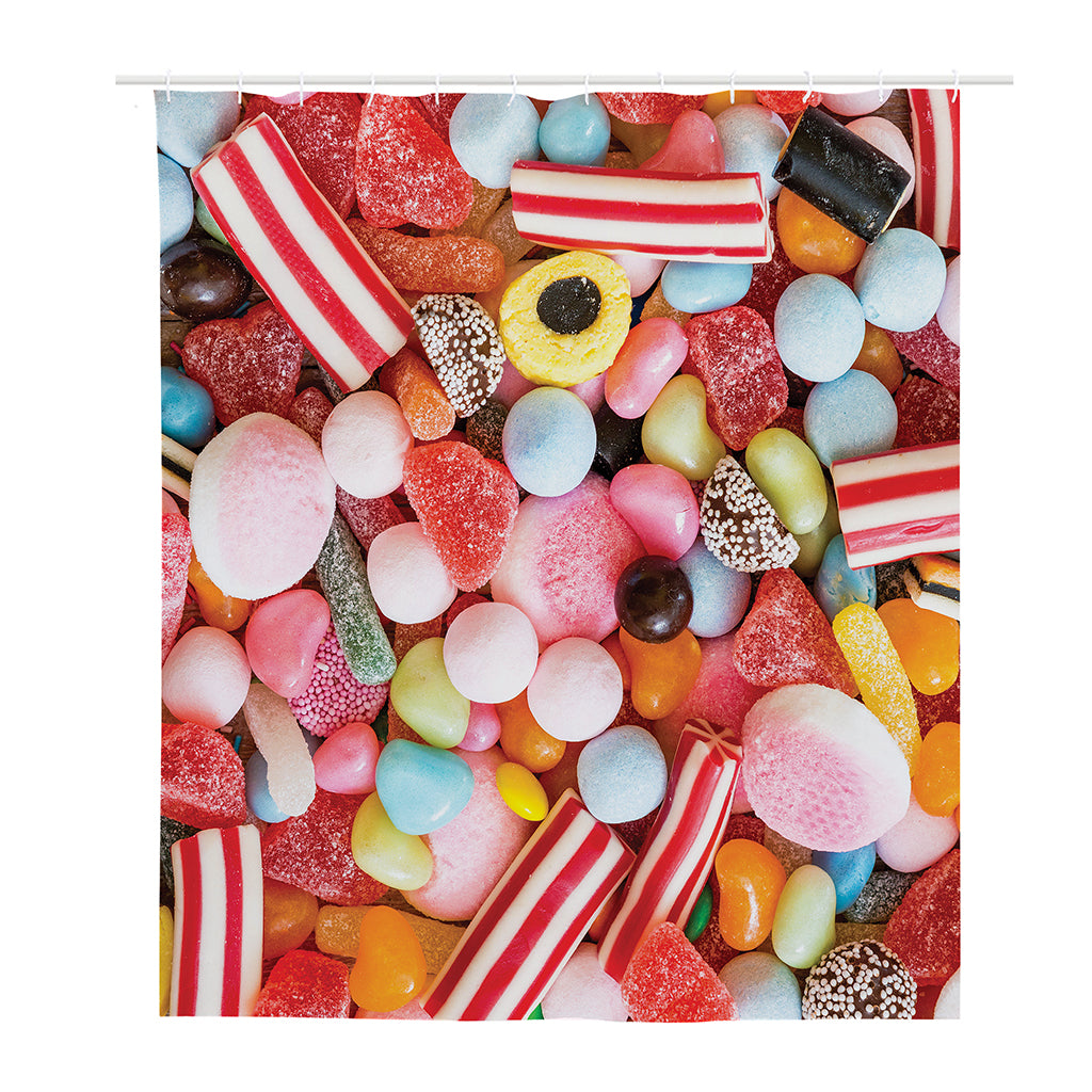 Colorful Candy And Jelly Print Polyester Shower Curtain