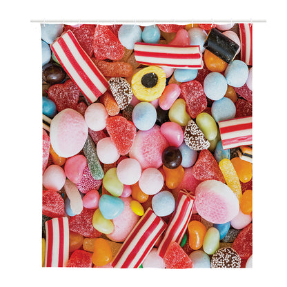 Colorful Candy And Jelly Print Polyester Shower Curtain