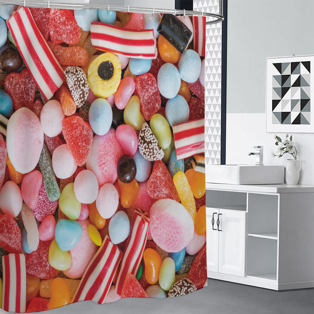 Colorful Candy And Jelly Print Premium Shower Curtain