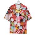 Colorful Candy And Jelly Print Rayon Hawaiian Shirt