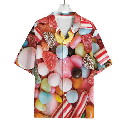 Colorful Candy And Jelly Print Rayon Hawaiian Shirt