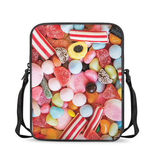 Colorful Candy And Jelly Print Rectangular Crossbody Bag