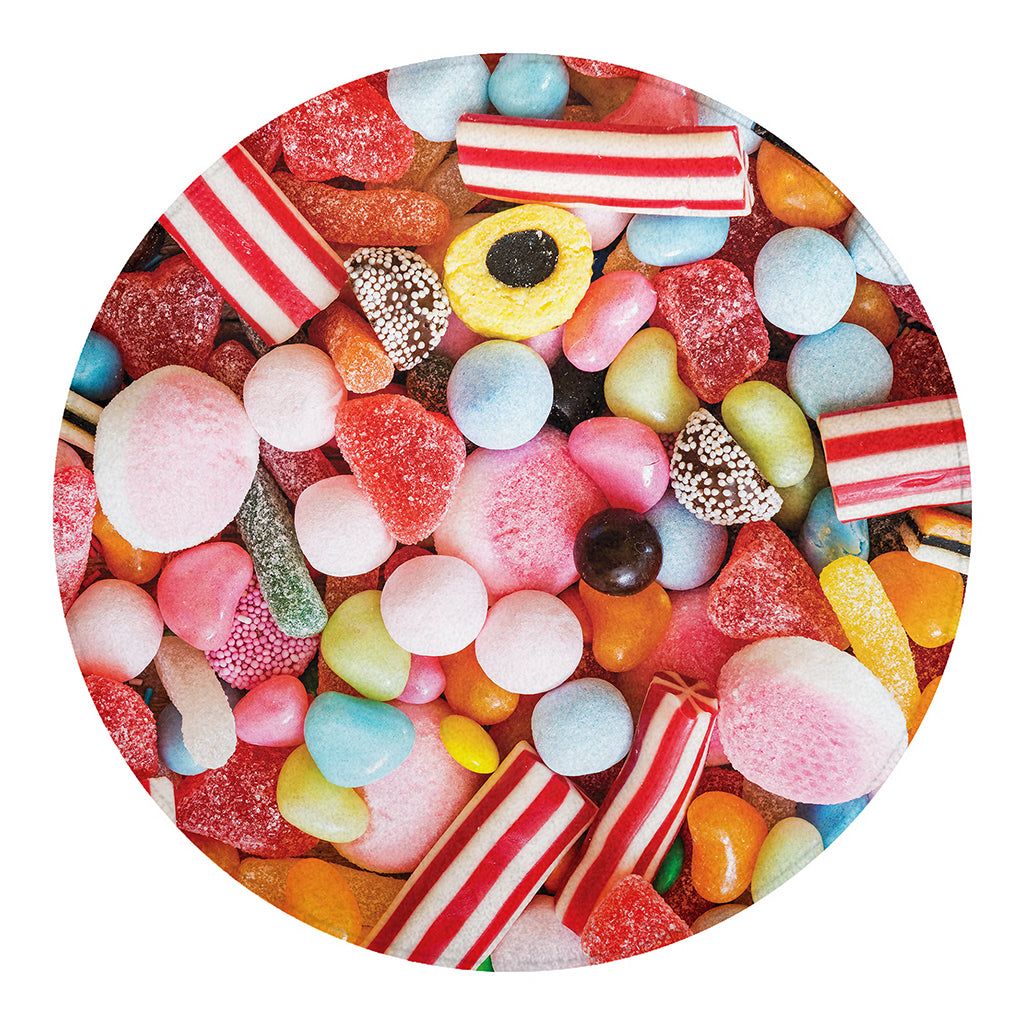 Colorful Candy And Jelly Print Round Blanket