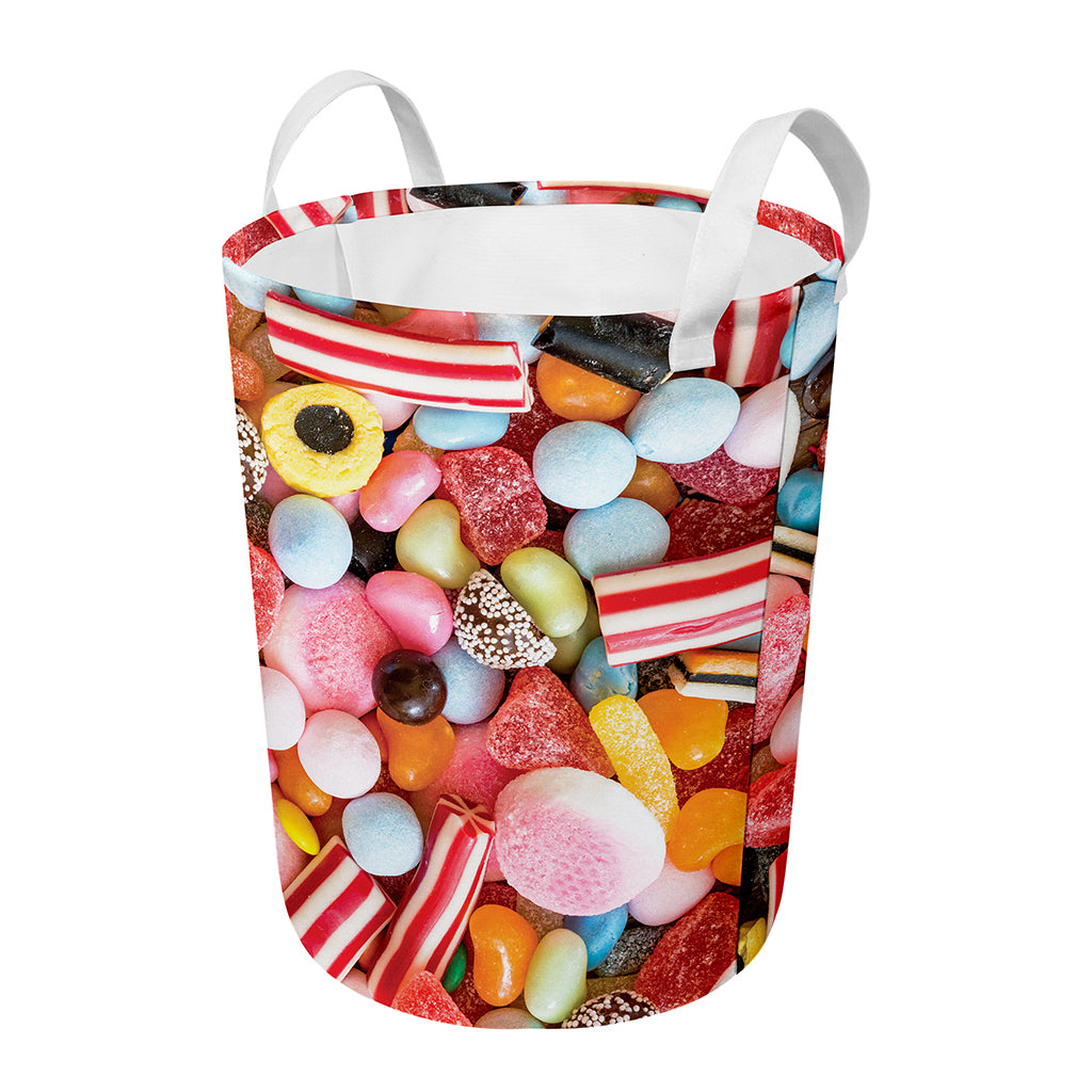Colorful Candy And Jelly Print Round Laundry Basket