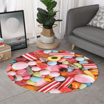 Colorful Candy And Jelly Print Round Rug