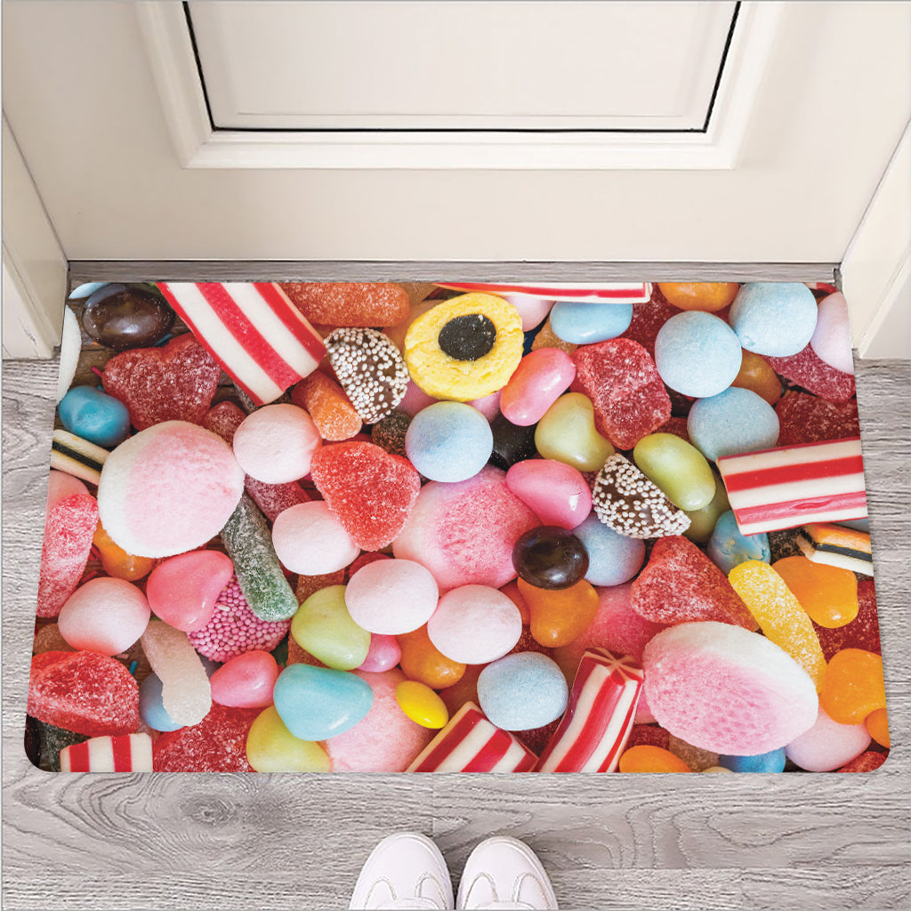 Colorful Candy And Jelly Print Rubber Doormat
