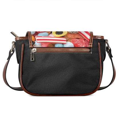 Colorful Candy And Jelly Print Saddle Bag