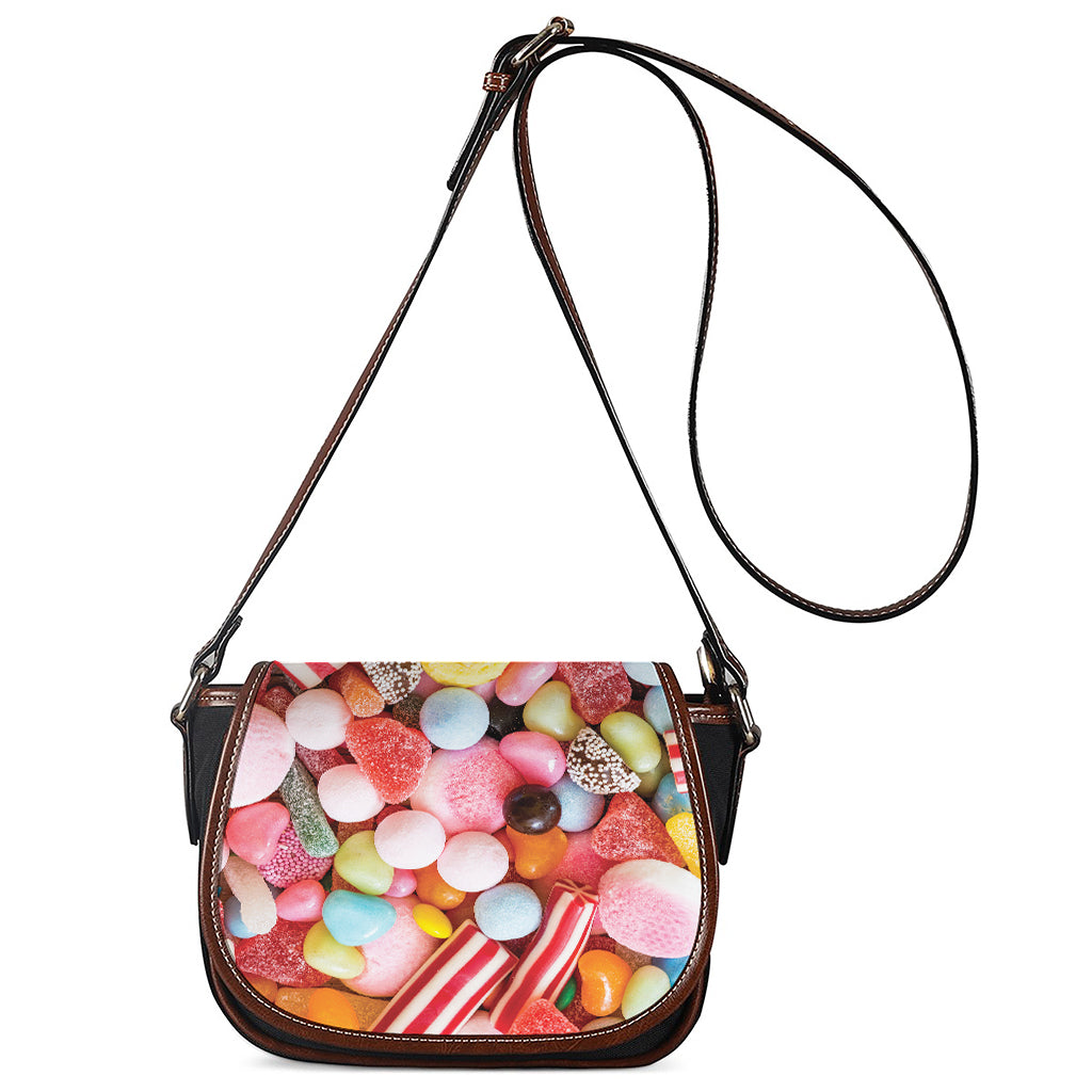 Colorful Candy And Jelly Print Saddle Bag